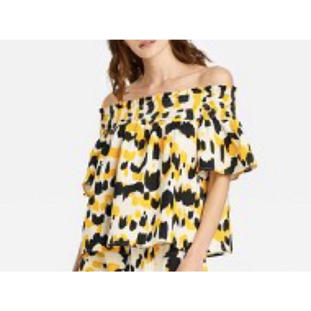 Who What Wear Linen Blend Crop Top Sz XL Off-The-Shoulder Flowy Boho - Picture 9 of 9